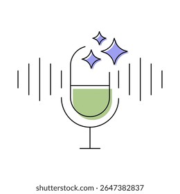 AI Generated Audio Vector Icon. Microphone with Sound Waves. Automated Audio Creation, Voice Synthesis, Digital Sound Design, AI Audio Tools, Music Generation.