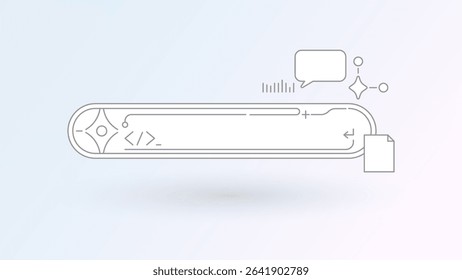 Ai generated command prompt bar ui design concept for text writing to artificial intelligence assistant vector illustration