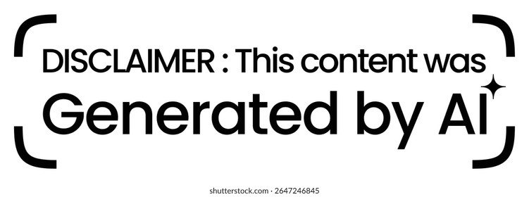  ai generated content disclaimer label graphic in horizontal layout on white background