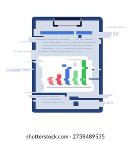AI generated financial report with corrupted unreliable data, AI workslop concept, isolated