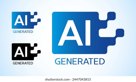 AI Generated icon, Artificial intelligence vector symbol