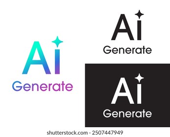 AI Generated icon. Generate symbol. Artificial intelligence and Machine learning technology concept. Icon element for app and web. Vector illustration.