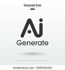 AI Generated icon. Generate symbol. Enter command text to generate ideas. Artificial intelligence technology concept. Icon element for app, website and interphase. Vector illustration.