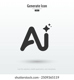 AI Generated icon. Generate symbol. Enter command text to generate ideas. Artificial intelligence technology concept. Icon element for app, website and interphase. Vector illustration.