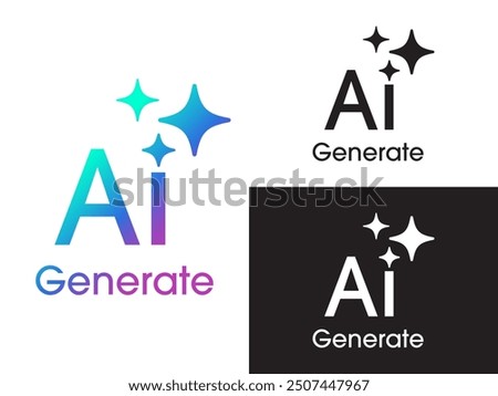 AI Generated icon. Generate symbol. Artificial intelligence and Machine learning technology concept. Icon element for app and web. Vector illustration.