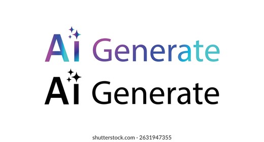 AI generated icon on white background. AI generate button and AI star and square icon. Artificial intelligence and Machine learning icon button concept in trendy neumorphic style.