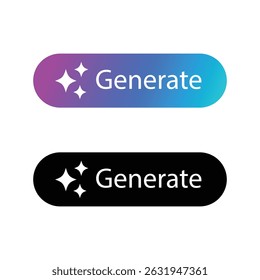 AI generated icon on white background. AI generate button and AI star and square icon. Artificial intelligence and Machine learning icon button concept in trendy neumorphic style.