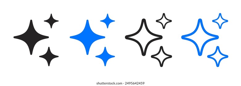 Ai generated icon. AI star icon. Tools for generate from the text. Computer help assistant. Large data processing concept. Icon element design for app and web. Vector illustration.