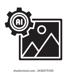 Ai generated image glyph icon. vector illustration.