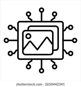 Ilustração Do Vetor De Linha De Ícone De Imagem Gerada Por Ai
