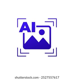 AI generated image icon on white