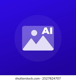 AI generated image or photo icon, transparent design
