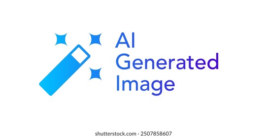 AI Generated Image Symbol for Artificial Intelligence Generated Images. Vector Illustration Sign for AI Generated Imagery.