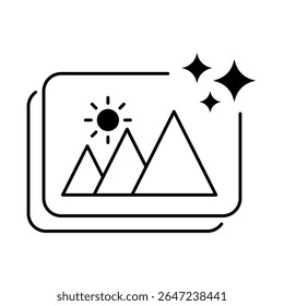 AI Generated Image Vector icon. Digital Artwork Creation, Visual Design, Image Generation, Machine Learning, AI-Powered Creativity, Visual Content. Outline style.