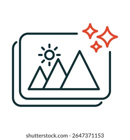 AI Generated Image Vector icon. Automated Image Creation, AI-Powered Visuals, Digital Artwork Generation, Creative Design Tools, Visual Content Generation.