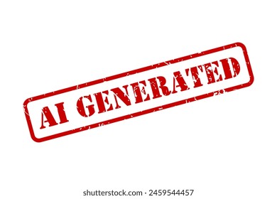 AI Etiqueta generada como sello de caucho rojo texturizado en Vector