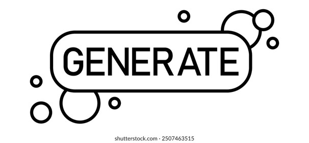 AI generated line button. AI generation tool ui. Vector illustration isolated on white background.