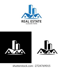 Ai generó un logotipo inmobiliario profesional con torres y casas de la ciudad, que simboliza el desarrollo de propiedades comerciales y residenciales. Ideal para empresas inmobiliarias, inversores y empresas de construcción.