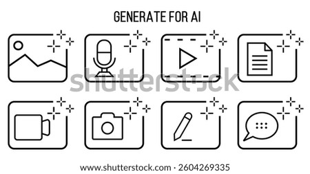 AI Generated Research icon set 
