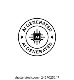 Ai generated sticker, label, sign. Ai generated icon. Vector emblem. Artificial intelligence generated. 