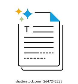 AI Generated Text Vector icon. Content Creation, Automated Writing, AI-Powered Text Generation, Machine Learning for Writers, Smart Writing Tools.
