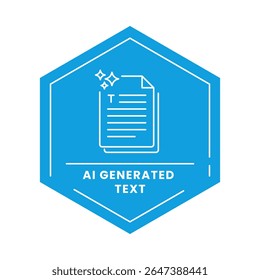 Ícone do vetor de texto gerado pelo AI. Documento com Linhas de Texto. Criação automatizada de conteúdo, geração de texto com base em IA, ferramentas inteligentes de redação, soluções de conteúdo digital.