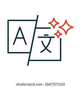 AI Generated Translation Vector icon. Multilingual Translation, AI-Powered Language Tools, Cross-Language Communication, Digital Localization, Language Solutions.
