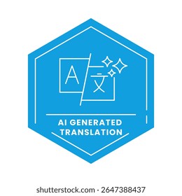 AI Generated Translation Vector Icon. Language Symbols with A and X. Multilingual Translation, AI-Powered Language Tools, Cross-Language Communication, Automated Translation.