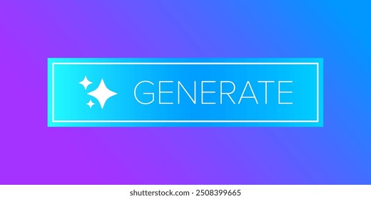 KI erzeugte UV-Neon-Taste für künstliche Intelligenz erzeugen App Vektor Design. Künstliche Intelligenz generieren Taste für Web-Anwendung und KI-Generation Online-Tool UI