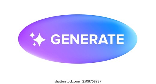 El Botón de neón ultravioleta generado por la IA para la inteligencia artificial genera un diseño App aislado en blanco. La inteligencia artificial genera Botón para la aplicación de Web y la herramienta en línea de generación de IA UI