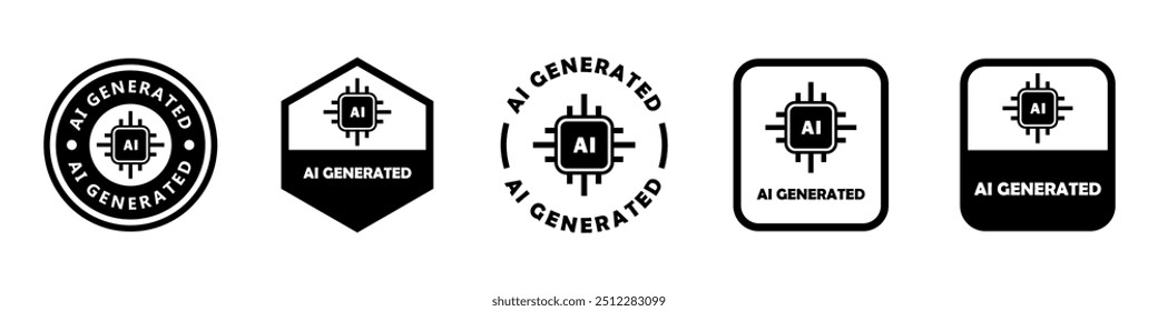 KI generiert - Vektorzeichen für Inhalte, die mit künstlicher Intelligenz erstellt wurden.