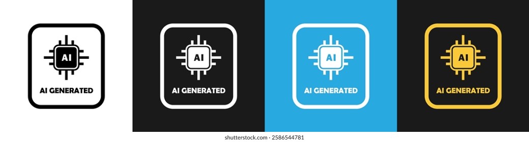 AI Generated vector stamps on color backgrounds.