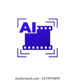 AI generated video icon on white