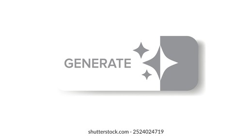 A IA gerou o botão de estilo de papel branco para a inteligência artificial gerar o design vetorial do aplicativo. Botão de geração de inteligência artificial para aplicação Web e interface de usuário de ferramenta online de geração de IA