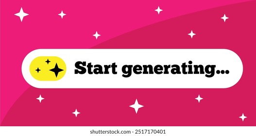 AI Generating Search Bar Colorful. Modern creative tools and technology concept vector