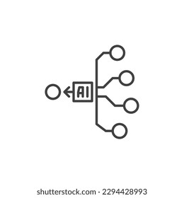 AI Generation vector Artificial Intelligence concept thin line icon or symbol