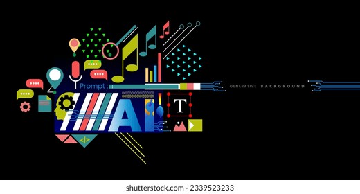 AI generative abstract background. Technological background vector illustration.