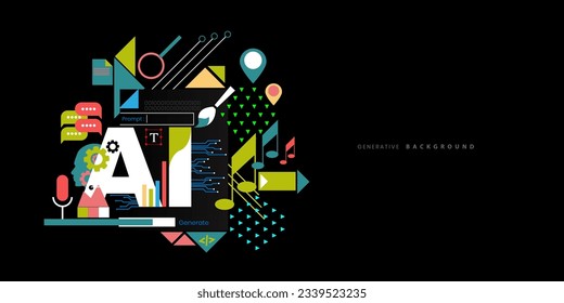 Fondo abstracto generativo de IA. Ilustración vectorial de fondo tecnológico.