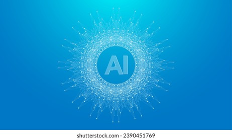 AI Generative Banner Concept In The Digital Style. Generative Ideas Design Element For Internet Technology. Futuristic Technology Concept Artificial Intelligence