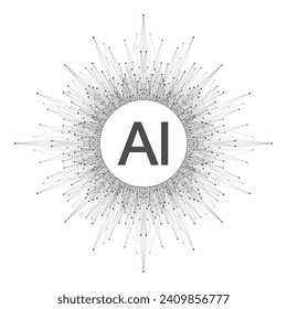 AI Generative Banner Concept In The Digital Style. Generative Ideas Design Element For Internet Technology. Futuristic Technology Concept Artificial Intelligence.