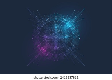 AI Generative Banner Concept In The Digital Style. Generative Ideas Design Element For Internet Technology. Futuristic Technology Concept Artificial Intelligence.