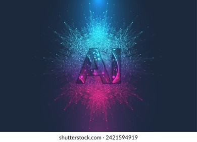 El Concepto De Banner Generativo De AI En El Estilo Digital. Elemento De Diseño De Ideas Generativas Para La Tecnología De Internet. El concepto de tecnología futurista como inteligencia artificial