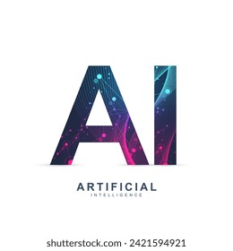 El Concepto De Banner Generativo De AI En El Estilo Digital. Elemento De Diseño De Ideas Generativas Para La Tecnología De Internet. El concepto de tecnología futurista como inteligencia artificial