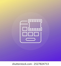 AI generator, generate video icon, line vector
