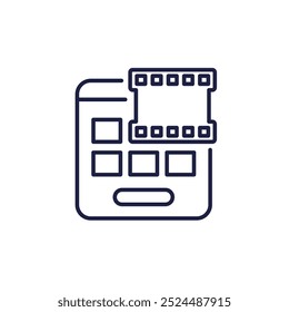 AI generator, generate video line icon