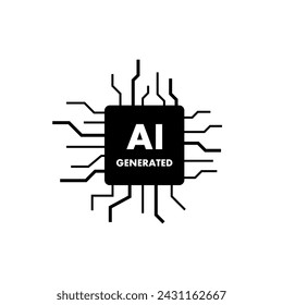 AI generator or processor. Artificial intelligence concept. AI electrical board. Artificial intelligence generative process. Vector