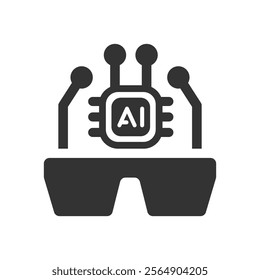 Ai glasses icon, Vector graphics
