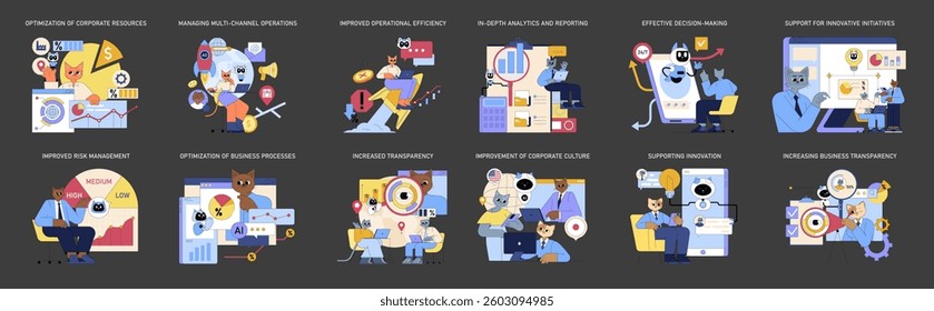 AI in Global Business Management focuses on enhancing operational efficiency and decision-making processes. It integrates innovative technology for resource optimization and transparency improvement