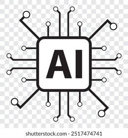 Symbol für das Symbol ai. Symbolsatz für künstliche Intelligenz. Vektorgrafik. EPS 10.