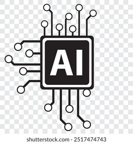 Icono de glifo de ai. Conjunto de iconos de inteligencia artificial. Vector ilustración gráfica. EPS 10.
